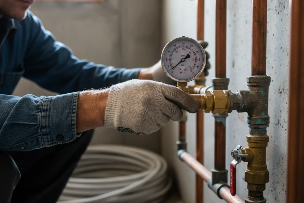 Pressure testing a repaired line during Water Line Repair in Prairie View